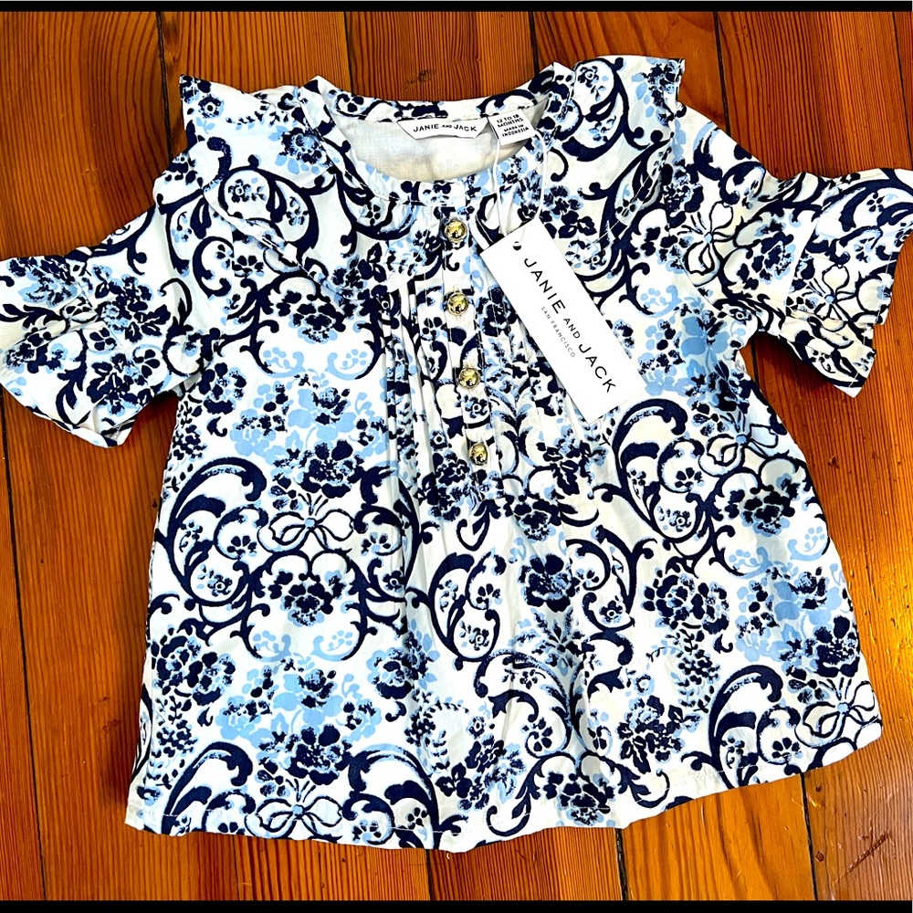 NWT Janie And Jack Paisley Shirt 12-18 Months